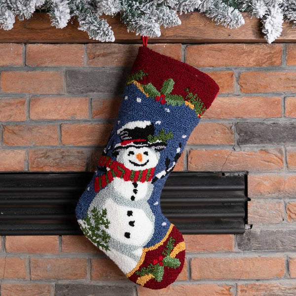 Snowman Hooked Christmas Stocking