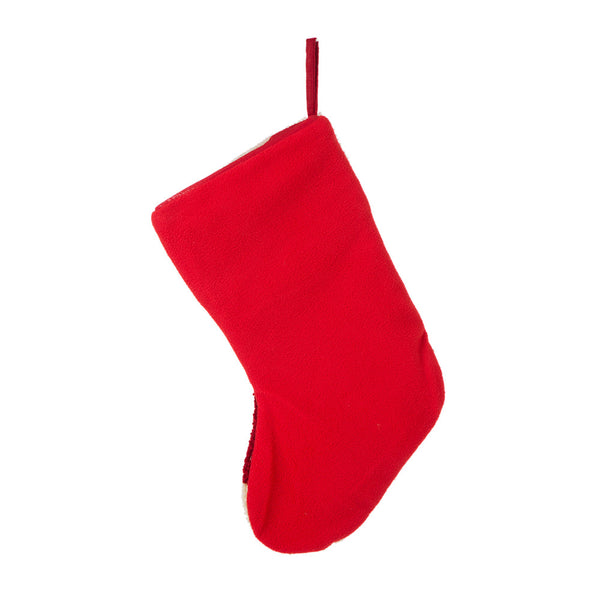 Dog WOOF Hooked Christmas Stocking