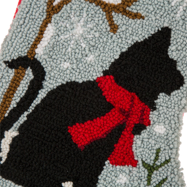 Cat MEOW Hooked Christmas Stocking