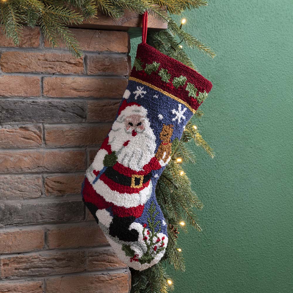 Santa Hooked Christmas Stocking