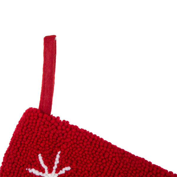 Handmade Prancing Reindeer Hooked Christmas Stocking