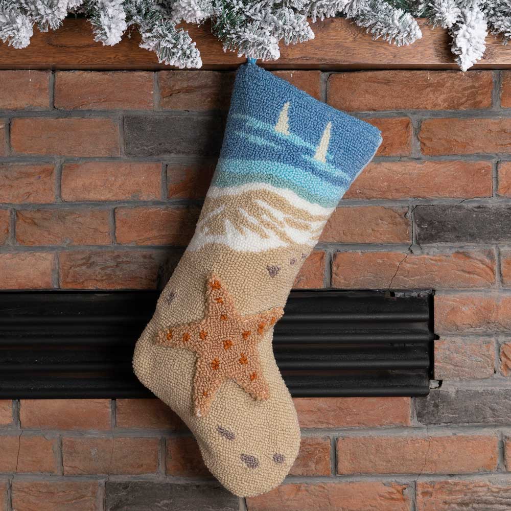 3D Starfish Hooked Christmas Stocking