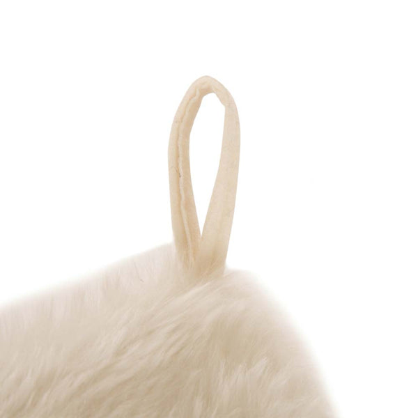 White Plush Faux Fur Christmas Stocking