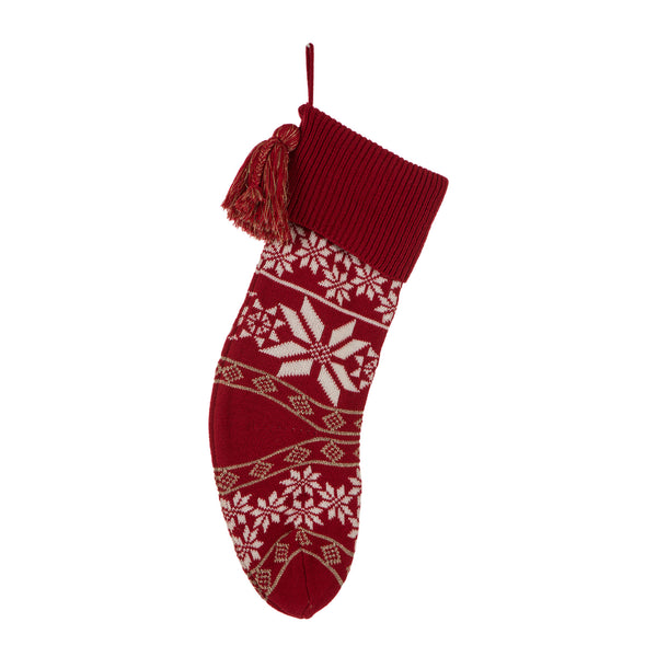 Snowflake Knitted Acrylic Christmas Stocking