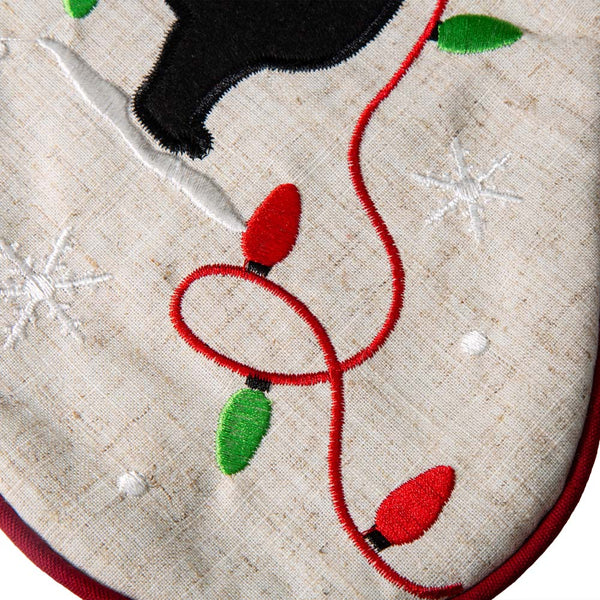 Merry Christmas Dachshund Fabric Christmas Stocking