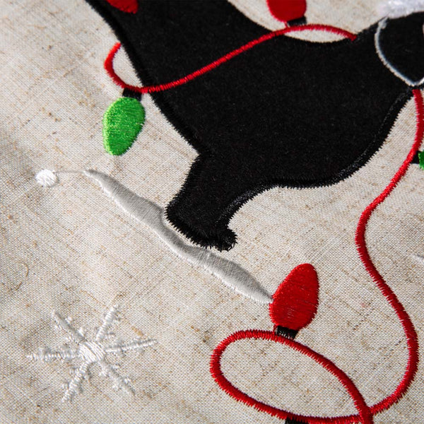 Merry Christmas Dachshund Fabric Christmas Stocking