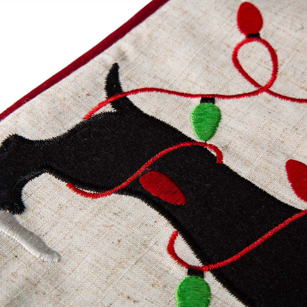 Merry Christmas Dachshund Fabric Christmas Stocking