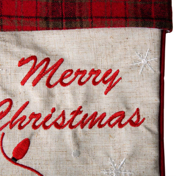 Merry Christmas Dachshund Fabric Christmas Stocking