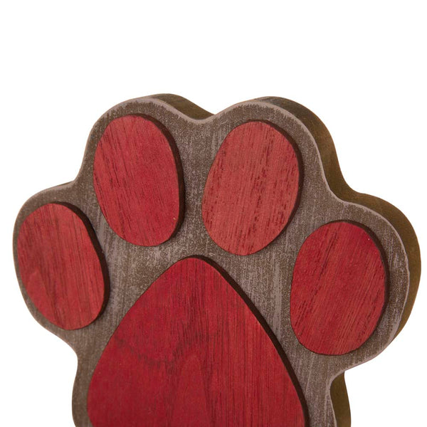 6.50"H Wooden Metal Paw Stocking Holder