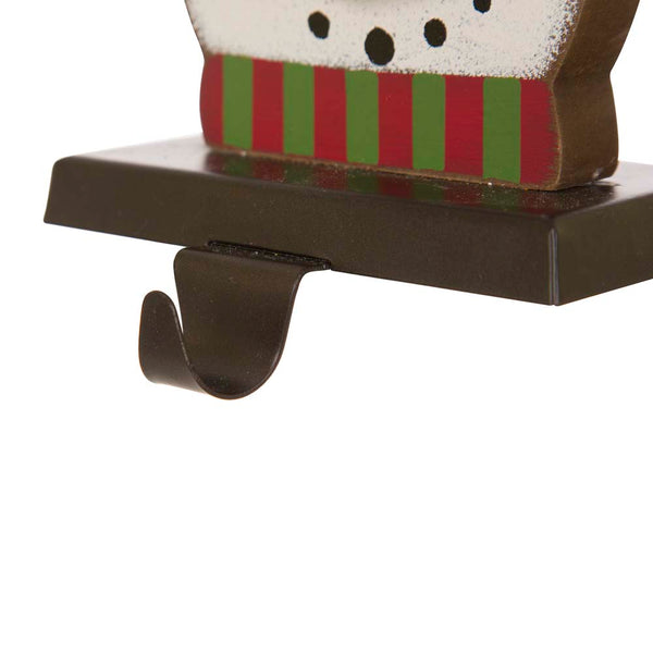 6.30"H Wooden Metal Snowman Head Stocking Holder