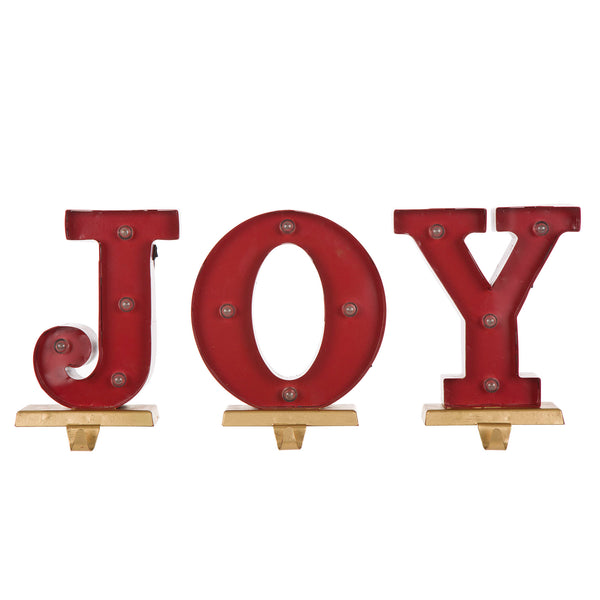 Christmas Stocking Holder 8.46"H "JOY" Stocking Holder Set