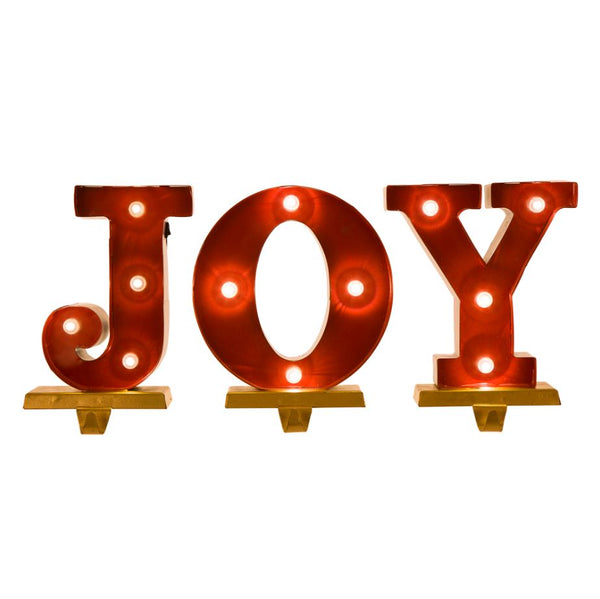 Christmas Stocking Holder 8.46"H "JOY" Stocking Holder Set