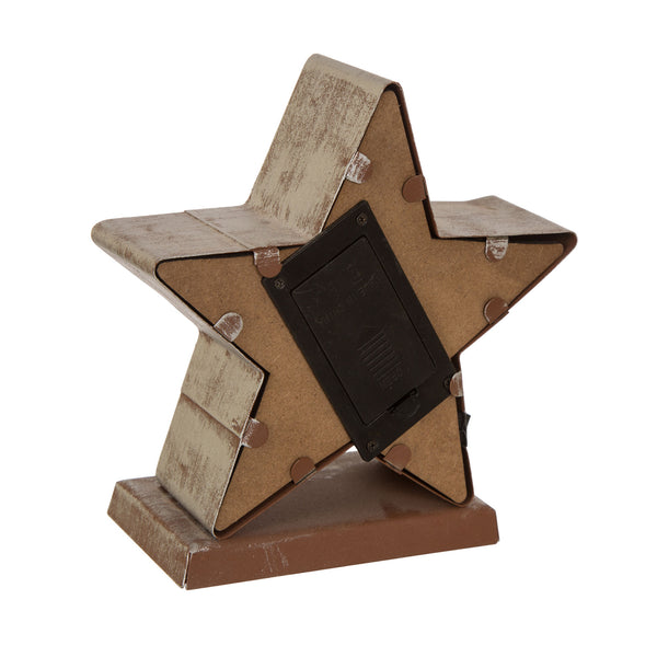 7.50"H Marquee LED Wooden/Metal Star Stocking Holder