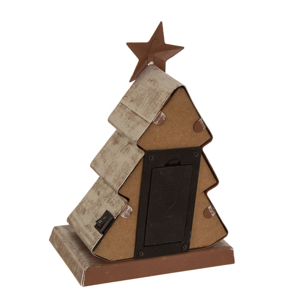 7.50"H Marquee LED Wooden/Metal Christmas Tree Stocking Holder