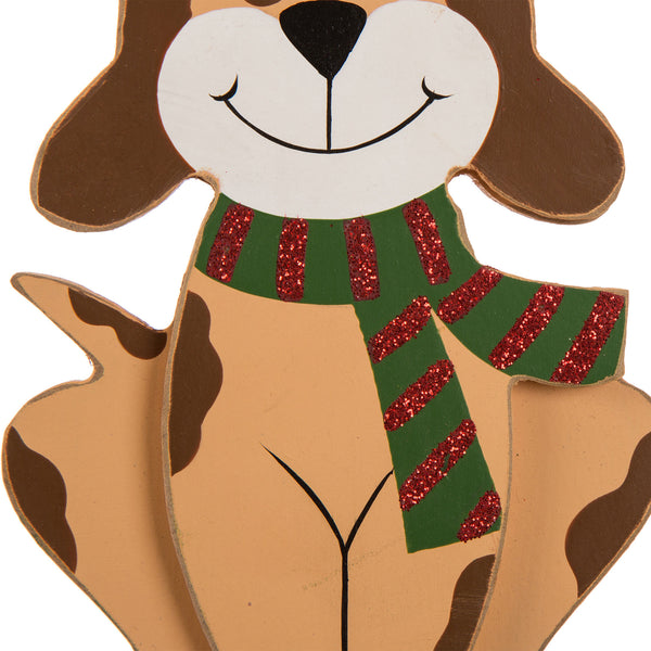 7.50"H Wooden/Metal Dog Stocking Holder