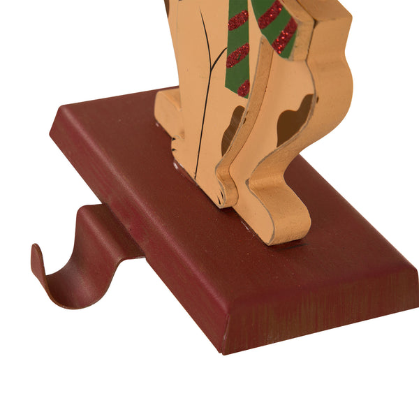 7.50"H Wooden/Metal Dog Stocking Holder