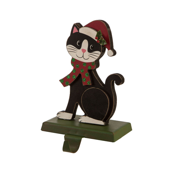 7.50"H Wooden/Metal Cat Stocking Holder