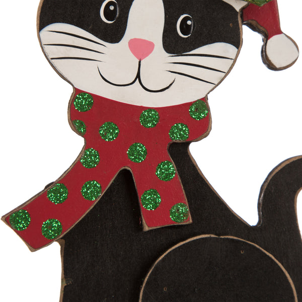 7.50"H Wooden/Metal Cat Stocking Holder