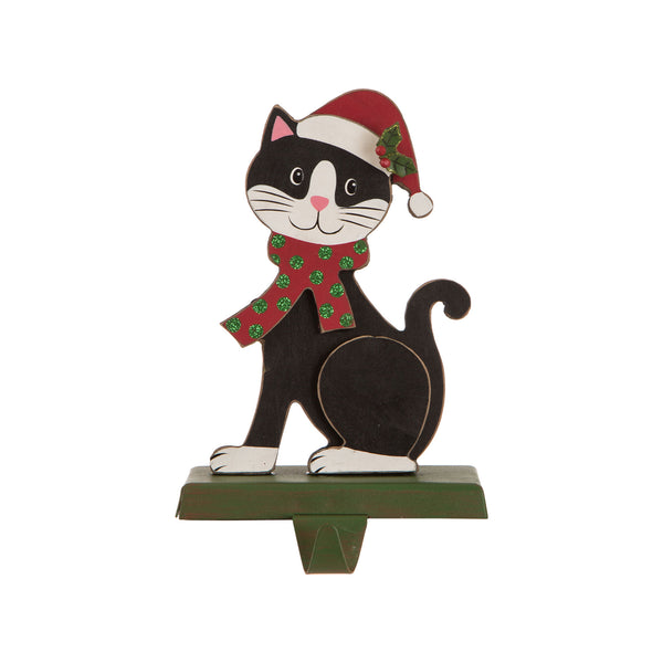 7.50"H Wooden/Metal Cat Stocking Holder