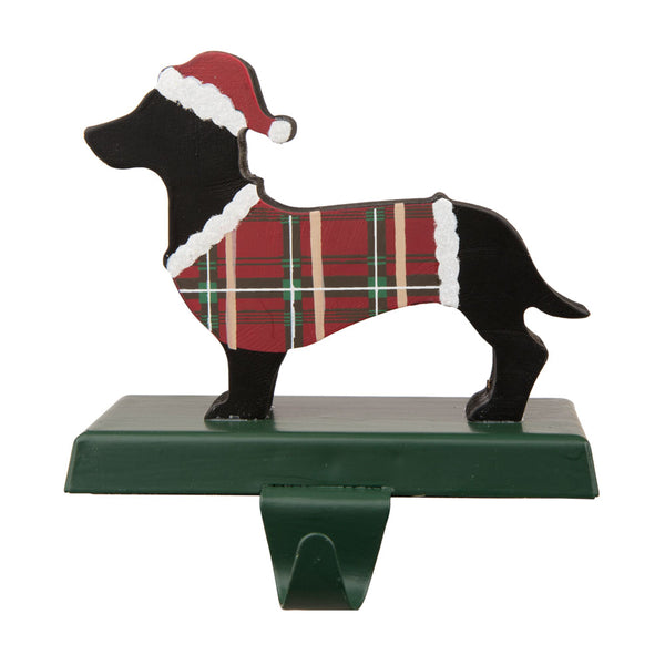 5.92"H Wooden/Metal Dachhound Stocking Holder