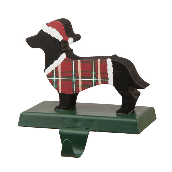 5.92"H Wooden/Metal Dachhound Stocking Holder