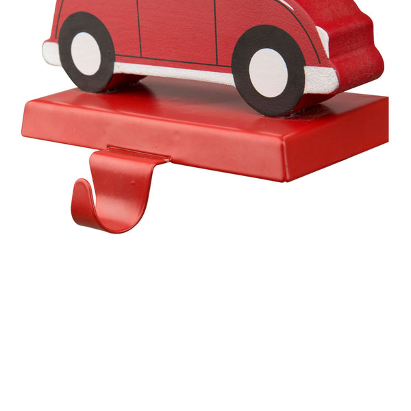 5.31"H Wooden/Metal Red Car Stocking Holder