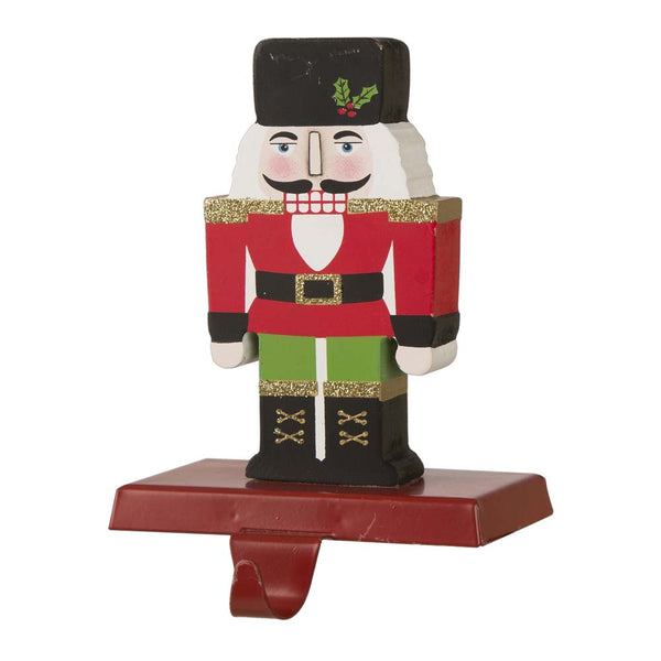 7.00"H Wooden/Metal Nutcracker Stocking Holder