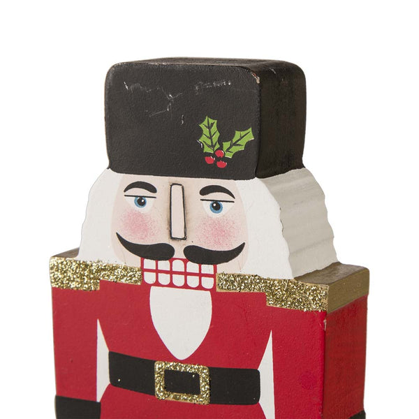 7.00"H Wooden/Metal Nutcracker Stocking Holder