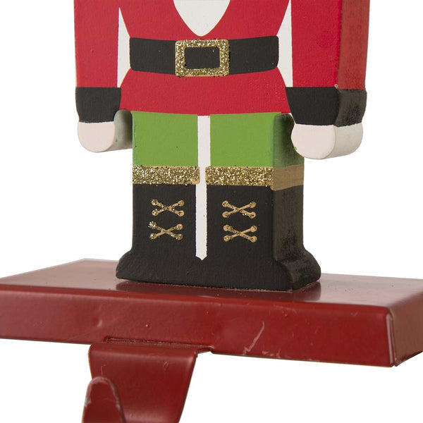 7.00"H Wooden/Metal Nutcracker Stocking Holder