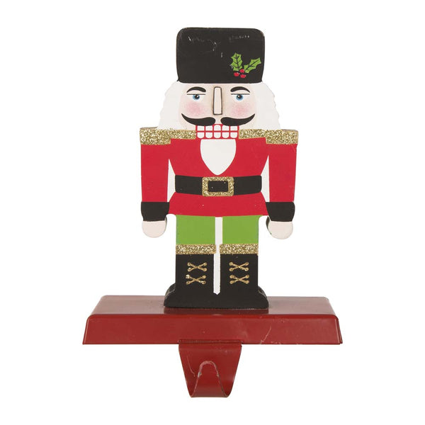 7.00"H Wooden/Metal Nutcracker Stocking Holder