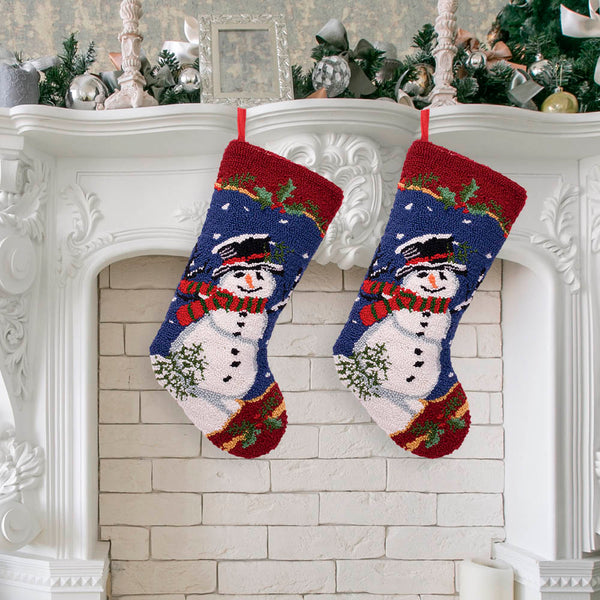 2PK Snowman Hooked Christmas Stocking