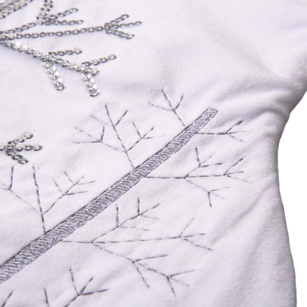 White Fleece with Christmas Tree and Snowflake Stocking