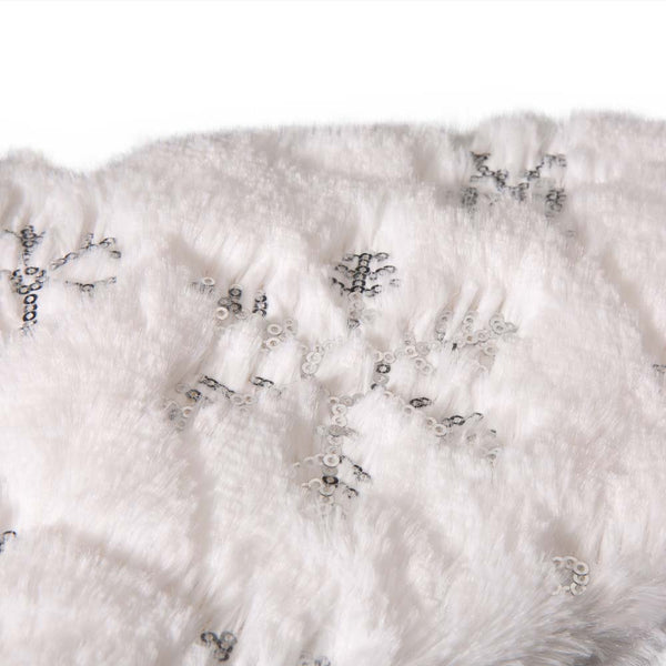 White Plush with Snowflake Christmas Stocking