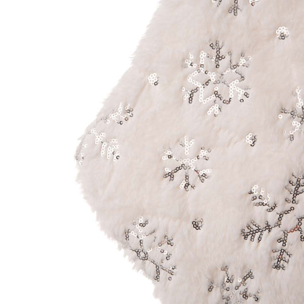 White Plush with Snowflake Christmas Stocking