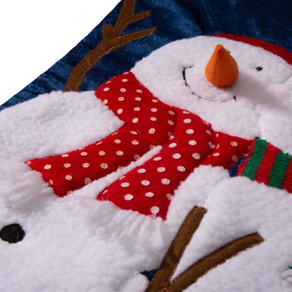 Oversized 3D Snowmen Velvet Hooked Christmas Stocking