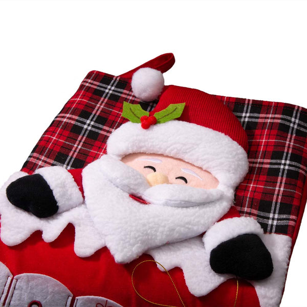 Oversized Felt 3D Santa Count Down Christmas Stocking