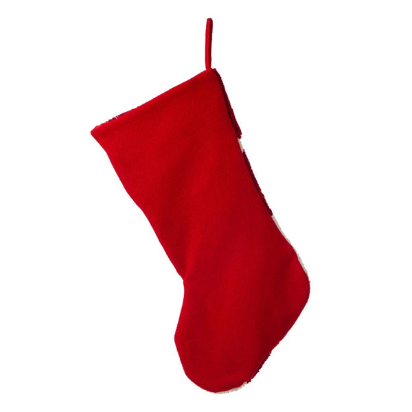 Poinsettia Hooked Christmas Stocking