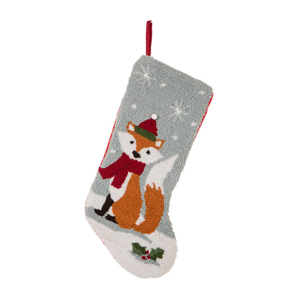 Reindeer & Fox Hooked Stocking, Set of 2