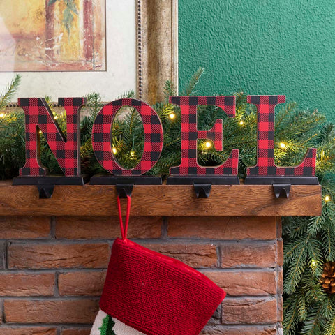 Metal "NOEL" Christmas Stocking Holder Set of 4