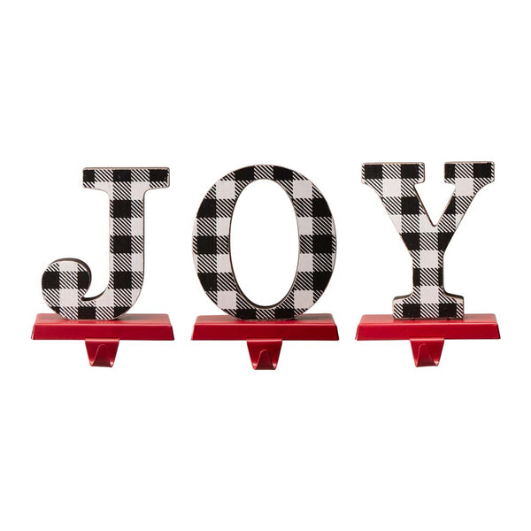 Metal "JOY" Christmas Stocking Holder Set of 3