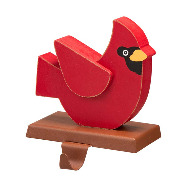 6.3"H Wooden Christmas Red Bird Stocking Holder