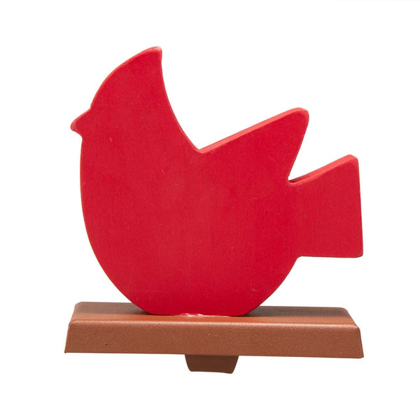 6.3"H Wooden Christmas Red Bird Stocking Holder