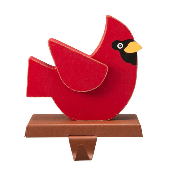 6.3"H Wooden Christmas Red Bird Stocking Holder